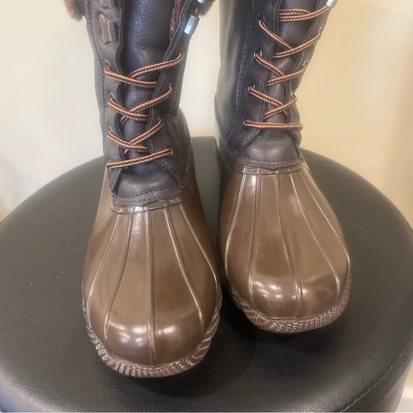 WINTER SNOW WATERPROOF BOOTS Electric Karma Women Boots Brown Rubber Ankle US 10 - Picture 8 of 8